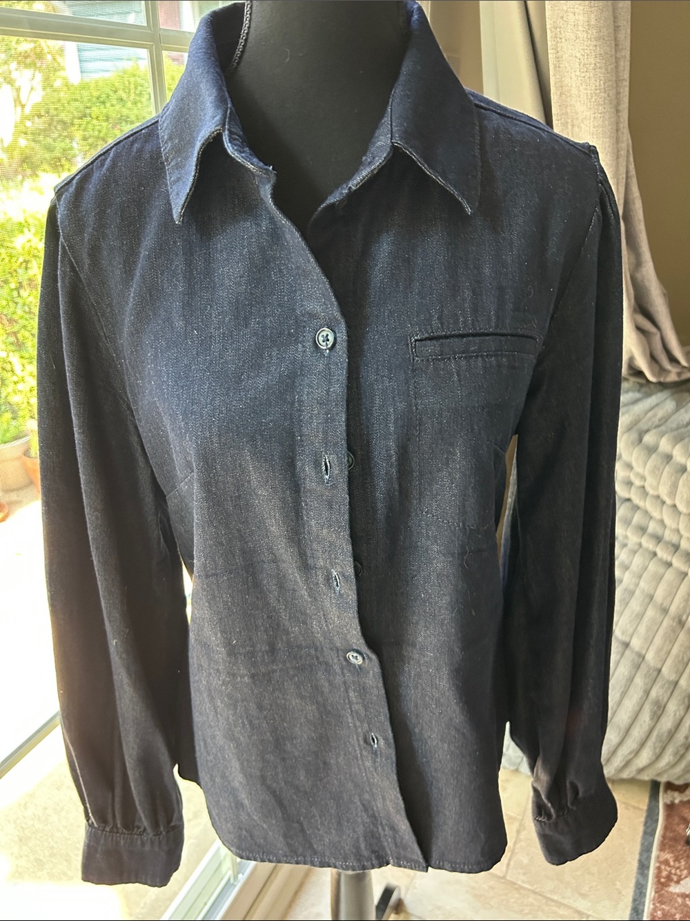 Pilcro Dark Navy Button-Down Shirt